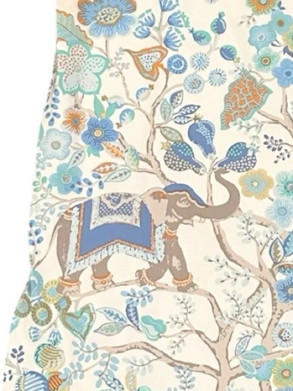 J. McLaughlin Sophia Blue Floral Elephant Print Dress S